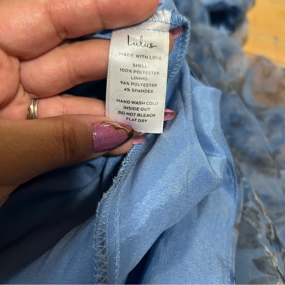 Lulus Garden of Passion Blue Floral Print Organza Maxi Dress - Picture 8 of 8